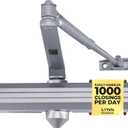 LYNN HARDWARE Medium/Heavy Duty Automatic Door Closer (Silver) - Commercial Grade, Contractors Choice, Adjustable Speed & Force, 3 Mounting Options, 3 Hour Fire Rated (DC7016 Model) (Aluminum)