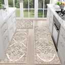 HEBE Farmhouse Kitchen Rugs Sets of 3 Non Slip Washable Boho Kitchen Rugs and Mats for Floor Kitchen Runner Rug Floor Carpet for Kitchen, Laundry, Hallways, 20"x32"+20"x48"+20"x59"