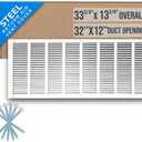 Fits 32x12 Duct Opening | Steel Return Air Grille by Handua | Vent Cover Grill for Sidewall and Ceiling | White | HVAC Cold Air Intake Grille | Outer Dimensions: 33.75"W X 13.75"H