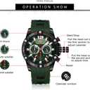 MF MINI FOCUS Men Watches Unique Casual Wrist Watches (Chronograph/Waterproof/Luminous/Calendar/24 Hours) Silicon Band Fashion Watches for Men