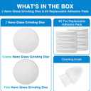 2 Pcs Nano Glass Sandpaper Disc for APRELM Electric Foot Callus Remover with 60 Pieces Replaceable Round Double-Sided Adhesive Pads Replaceable Sandpaper Disc