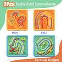 Sensory Activity Board for Kids & Adults:Double-Sided Stress Relif Sensory Board Toys with 40 Strings & Storage Bag | Quiet Fidget Board for ADHD & Autism Boys Girls Ages 3 4 5 6 7 8 9 102PCS