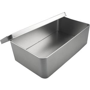 Silver Metal Tin Box Lids - Large Containers, Holder for Keeping Car Keys, Cookie, Pencil Case, 8.2 x 4.7 x 2.4 inch
