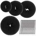 Teenitor Hair Donut, Hair Bun Maker, Black（Extra-large, Large, Medium and Small）