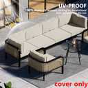 Cethytirko 14 Piece Outdoor Patio Waterproof Cushion Covers, Fits 6-Seat Wicker Rattan Sectional Couch Chair Furniture Cover Replacement Set - Fade-Resistant Patio Cushion Covers with Zipper