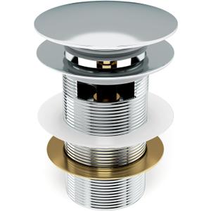 Fibetter Pop-up Drain for Freestanding Tub, Black Free Standing Bathtub Drain Stopper Fits Most Freestanding Tubs, CUPC Certification (Chrome)