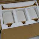 3 Pack Ceramic Canister Set with Bamboo Lids and Handle Tray, Coffee Tea Sugar Container Set, White Ceramic Storage Jar Kitchen Canister for Countertop, White-Style 2