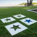 Cinnvoice 4 Pcs Large Star Stencil for Painting 22.05"L x 2.56"W 4th of July Star Stencil for Yard and Lawn Reusable Plastic Templates for Walls Wood Fabric Glass DIY Art Crafts Home Decor
