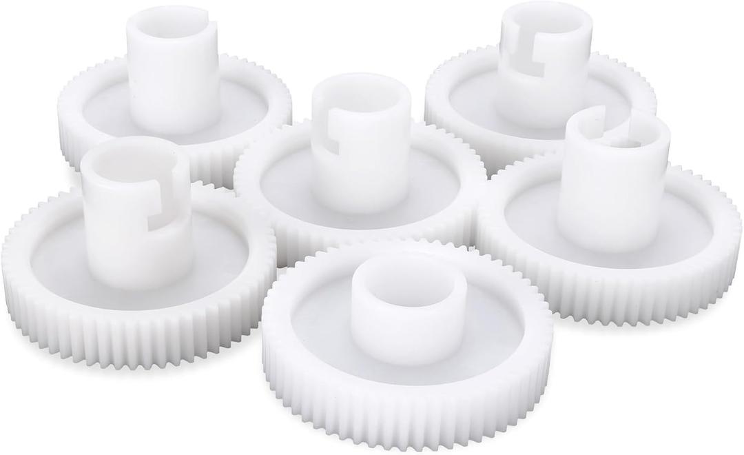 GER-9056S Replacement Gear Set, for A Series Upright Glass Washer, 6 Pack White Plastic Gears