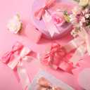 Canlierr Mother's Day Pastel Tie Bows Satin Ribbon Bows with Twist Tie Craft for Gift Wrapping Baby Shower Wedding Birthday