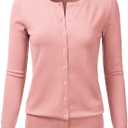 LALABEE Women's Crewneck Long Sleeve Button Down Knit Cardigan Sweater XXL