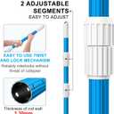 BLIKA 16FT Blue Aluminum Telescopic Swimming Pool Pole, 1.30mm Thickness, Pool Pole Telescopic, Professional Pool Poles for Skimmer Net,Brush,Vacuum Head
