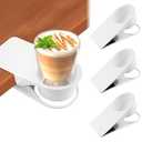 1PCS Drinking Cup Holder, Kalolary Desk Bottle Cup Stand DIY Glass Clamp Storage Saucer Clip Water Coffee Mug Holder Saucer Clip Design for Home & Office, Black