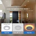CycevSun 3 Inch LED Recessed Lights with Night Light, Dimmable & 5CCT Selectable Canless Outdoor Soffit, Downlight Wafer Pot Light, 6W, ETL, IC Rated, 6 Pack