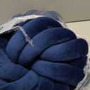 Fumete 2 Pcs 14 Inches Knot Pillow Round Throw Soft Plush Knot Ball Pillow Handmade Knotted Modern Home Decorative Cushion for Bed Bedroom, Sofa, Couch (Royal Blue)