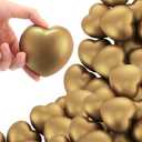 Zubebe 24 Pcs 2.76'' Golden Heart Stress Balls Golden Foam Stress Heart, Gold Squeeze Relief Balls for Valentines Party Favor Wedding Reward