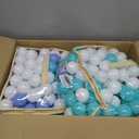 MoonxHome Ball Pit Balls for Toddlers, BPA Free Crush Proof Plastic Toy Balls for Ball Pit, Children's Pool Water Toys, Macaron Ocean Balls for Play Tent 2.15 Inch Pack of 100 (M-green&blue)