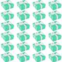 BLUE PANDA Small Teal Boxes with Lids & Silk Ribbon, 24-Pack for Presents, Weddings, Baby Showers & Engagements (3.7 x 3.7 x 1.6 in)