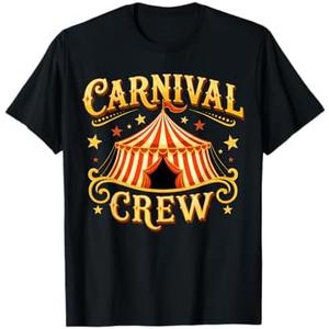 Carnival Crew Funny Circus Squad Staff Costume Circus Party T-Shirt M Black