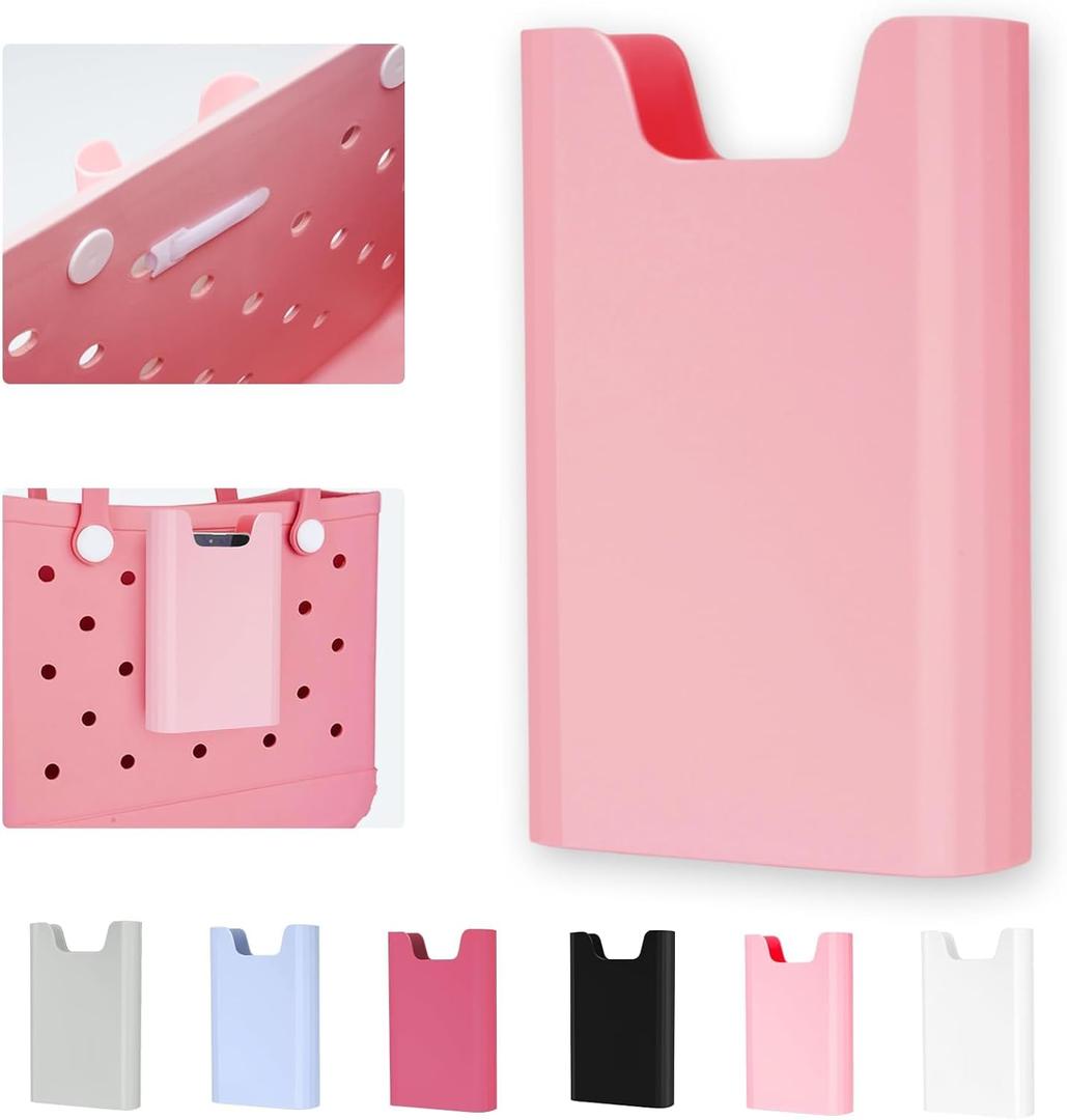 2 x Silicone Phone Holder for Bogg Bags, Attachment for Beach Bags, Phone Holder for Bogg & Similar Beach Bags, Compatible with Most Mobile Phones, Light Pink