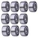 JEENDA 10PCS Double Row Angular Contact Ball Bearings 5204-2RS Seals Bearings 20mm Bore x 47mm OD x 20.6mm Width