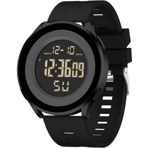 Mens Gold Luxury Military Wrist Waterproof Work Digital Tactical Watches for Men Sports Dress Dive Black Watches (A-Black)