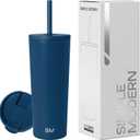 Simple Modern Insulated Tumbler with Lid and Straw | Iced Coffee Cup Reusable Stainless Steel Water Bottle Travel Mug | Gifts for Women Men Her Him | Classic Collection | 24oz | Slumberland 