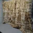 Cozy Bliss Faux Fur Throw Blanket for Couch, Fuzzy Soft Plush Thick Bubble Blanket for Sofa Bedroom Living Room, 50 * 60 Inches Tie-dye Beige