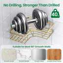 Adhesive Shower Caddy, 2 Pack Corner Bath Organizer, Rustproof Stainless Steel Shower Shelves with Large Capacity, No Drilling Shelves for Bathroom Storage, Home, Kitchen Dcor(Gold)