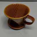 Pour Over Coffee Dripper, Single Brown Ceramic Pour Over with 3 Holes, Medium Pour Over Coffee for Shop, Home, Office and Bar