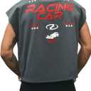 GORGLITTER Men's Dolman Sleeve Crop Vest Top T Shirts Crewneck Loose Pullover Tank Tops (Gray, XL)