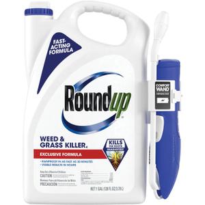 Roundup Weed & Grass Killer with Comfort Wand, Use in and Around Flower Beds, Trees, and Driveways, 1 gal.