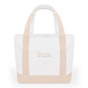 xo, Fetti Neutral Bride Tote Bag | Beige Bachelorette Party Decorations, Cute Bride To Be Accessory, Bridesmaid Gift, Bridal Shower Supplies, Engagement Party Favor, Classy Bridal Purse