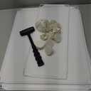 MEEXPAWS Cat Litter Box Enclosure Splash Guard Extra Large 28L  21.5W x 18H inch, Light Weight Plastic Sheets with Cat Litter Mat Easy Clean (White) (XL - 27.9''21.5''17.6'')