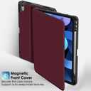 Supveco Case for iPad Air 11 Inch (M4 2026/M3 2025/M2 2024),iPad Air 5th/4th Generation 10.9 Inch 2022/2020 with Pencil Holder-[Auto Wake/Sleep],Premium Folio Stand Soft TPU Back Cover-Wine