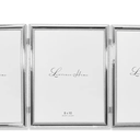 Lawrence Frames 510780T Silver Plated Double Bead 8x10 Hinged Triple Picture Frame