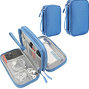 Electronic Organizer Travel Cable Accessories Case, 1 Pack Electronic Organizer Bag, Accessories Organizer Pouch for Cable, Cord, Charger, Phone, USB, Power Bank, Earphone (Blue) (1 Bag)