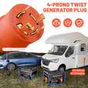 NEMA L14-30P to 14-50R RV Generator Adapter, 30 Amp to 50 Amp Twist Lock Male Plug to 4 Prolong 50A RV Female, Adapter for RV Trailer Camper Level 2 EV Charging