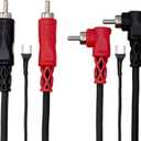 Hosa CRA-202DJ Dual RCA to Dual Right Angle RCA with Ground Wire Stereo Interconnect Cable, 2 Meters, Speaker