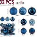 Senjie Night Blue Shatterproof Christmas Ornaments, 32pcs Set, Traditional Style, Plastic Material, Christmas & Wedding Occasion