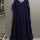 GOOBGS Women's 1950s Retro Vintage Spaghetti Strap Cocktail Swing Dresses with Pockets (Medium, A-navy Blue)