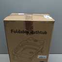 MoreFeel Collapsible Baby Bathtub for Newborn with Thermometer & 1 Hooded Towel & 1 Soft Floating Cushion,Portable Travel Bathtub with Drain Hole, Durable Foldable Baby Tubs for Infants to Toddler (Pink)