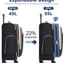 Softside Expandable Carry On Luggage, 20in Carry on Suitcase with Wheels | 22x14x9 Airline Approved Luggage with TSA Lock/Front-Access 15.6in Device Compartment/4 Packing Bags For Travel Business Trip