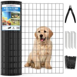 ZeroPone Black PVC Coated Welded Wire Fence 36 Inch x 50 Foot, 2 x 3 Inch 16GA Garden Border Fencing Roll Metal Wire Mesh Animal Barrier Fence for Yard Plant Vegetable Protection Dog Poultry Netting