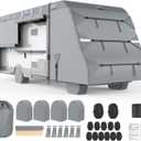 Mofeez Class C RV Covers 23-26ft, 7 Layer Top Heavy Duty Camper Cover, Extra-Thick Waterproof Windproof Anti-UV Rip-Stop Class C Motorhome Cover with 2Pcs Extra Straps, 6 Gutter Covers & 4 Tire Covers