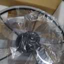 VOLISUN Low Profile Ceiling Fans with Light and Remote,23.6in Fandelier Ceiling Fan with Lights, 3000K-6500K Dimmable Flush Mount LED Fan Light, Black Bladeless Ceiling Fans with Lights for Bedroom