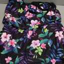 Tempt Me Romper One Piece Swimsuits with Short - Women Boyleg with Pockets Bathing Suit Modest Swimwear (X-Large, Black Purple Floral)