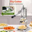 VEVOR French Fry Cutter, Ergonomic Potato Slicer with 3 Blades (1/2", 3/8", 1/4") & Juicer Plate, Easy-Replace Vegetable Chopper Dicer for Carrot, Onion, Lemon, Ideal for Home & Commercial Kitchens