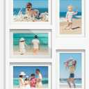 5x7 Picture Frame Collage Holds 5 Photos Made of High Definition Glass, Mat for Display 4x6 Picture Frame Collage Photo for Wall Decor White (13.07x16.26 (4x6 or 5x7 opening))