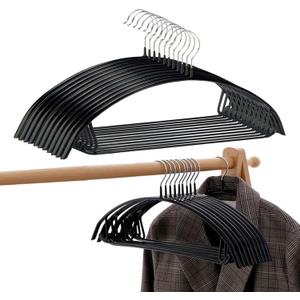 Contour Metal No Bumps Hanger - Suit, Coat & Sweater Hanger (Pack of 110, Black)